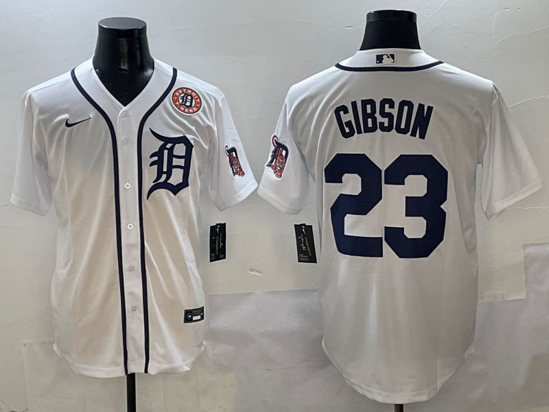 Men Detroit Tigers #23 Gibson White Game Nike 2025 MLB Jersey style 6